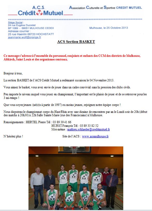 Basket recrutement